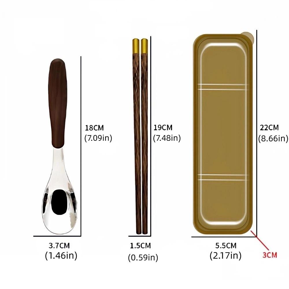 Wood Grain Handle Wooden Chopsticks Set Japanese Style Two-Piece Tableware  Student Use