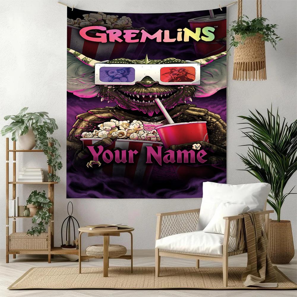 Gremlins Custom Wall Tapestry Aesthetic Wall Tapestry Non-Fading Color Ideal for Dorm Room Four Seasons Decor