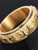 Classic Rotatable Ring Men Women Golden Titanium Steel Domineering Ring Om Mani Padme Hum Vintage Fashion Charm Trend Rings