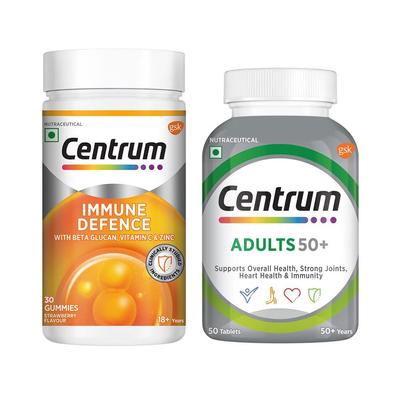 Set: Immune Defense Gummies and Supplement for Adults 50+ (30 Pcs + 50 Tabs), Immune Defense Gummies & Adults 50+ Set,