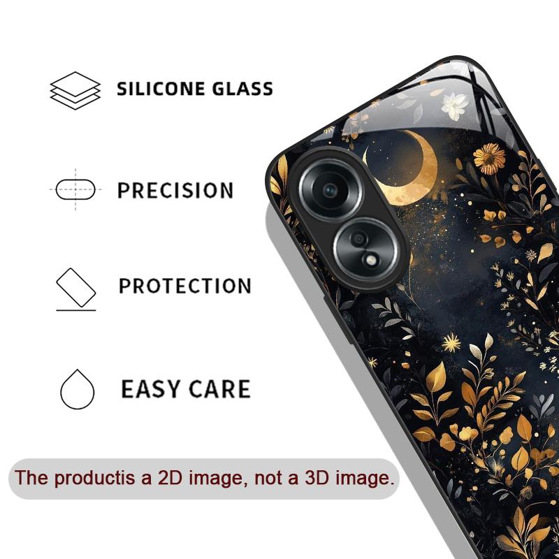 Aesthetic Sunflowers and Moon Pattern Tempered Glass Phone Case for OPPO Realme 14 13 12 11 10 Pro Plus GT Neo3 2 X7 Pro Covers