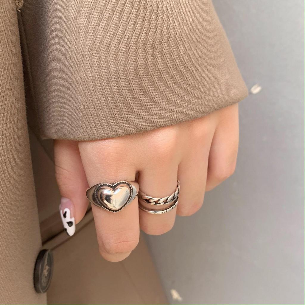 Trendy verstellbarer Love-Zeigefingerring, Retro-Kaltstil für Damen und Herren