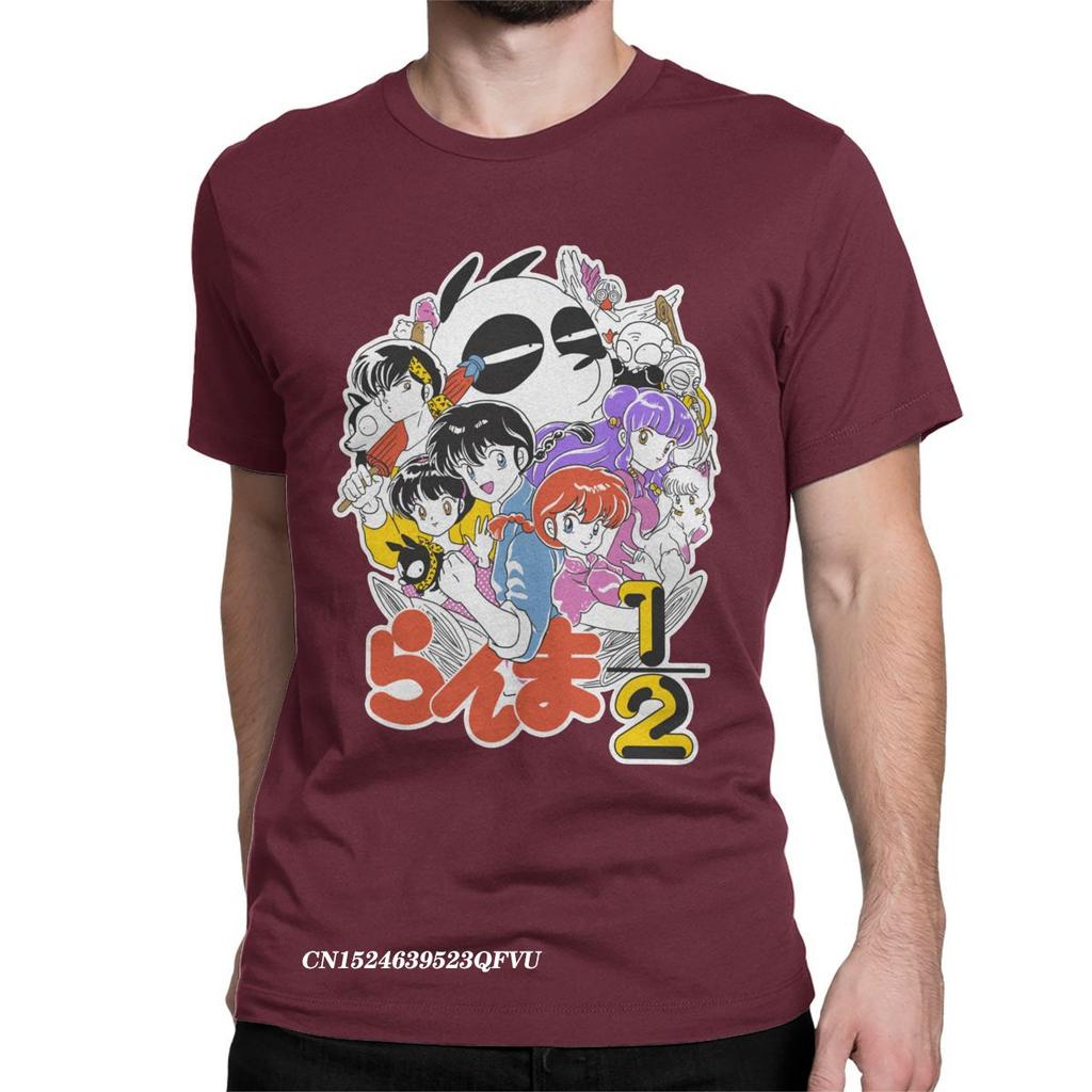 Awesome Ranma 1/2 Anime Changing Warrior T-Shirts Men Round Collar Pure Cotton Tshirt Harajuku Tees Adult Tops