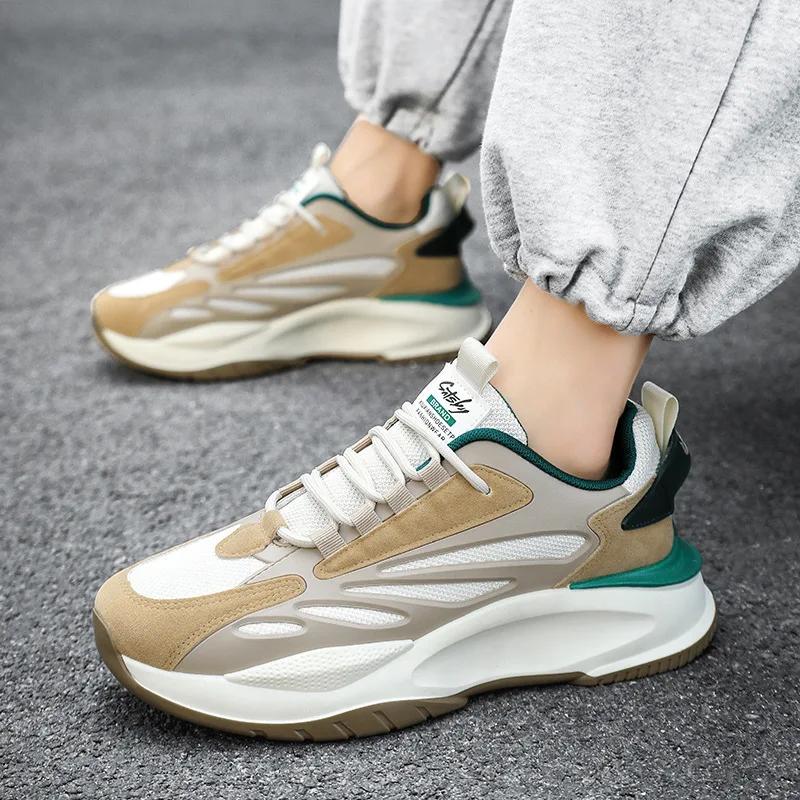 Fashion Men's Casual Sports Shoes 2024 New Fashionable Thick Soled Height Increasing Bread Shoes