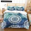 Bohemian Floral King Queen Duvet Cover Boho Mandala Cashew Flowers Bedding Set Exotic Tribe Style 2/3pcs Polyester Quilt Cover