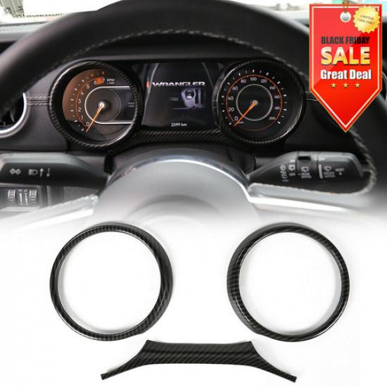 Carbon Fiber Dashboard Cover Trim Decoration Frame For Jeep Wrangler JL JT 2018+