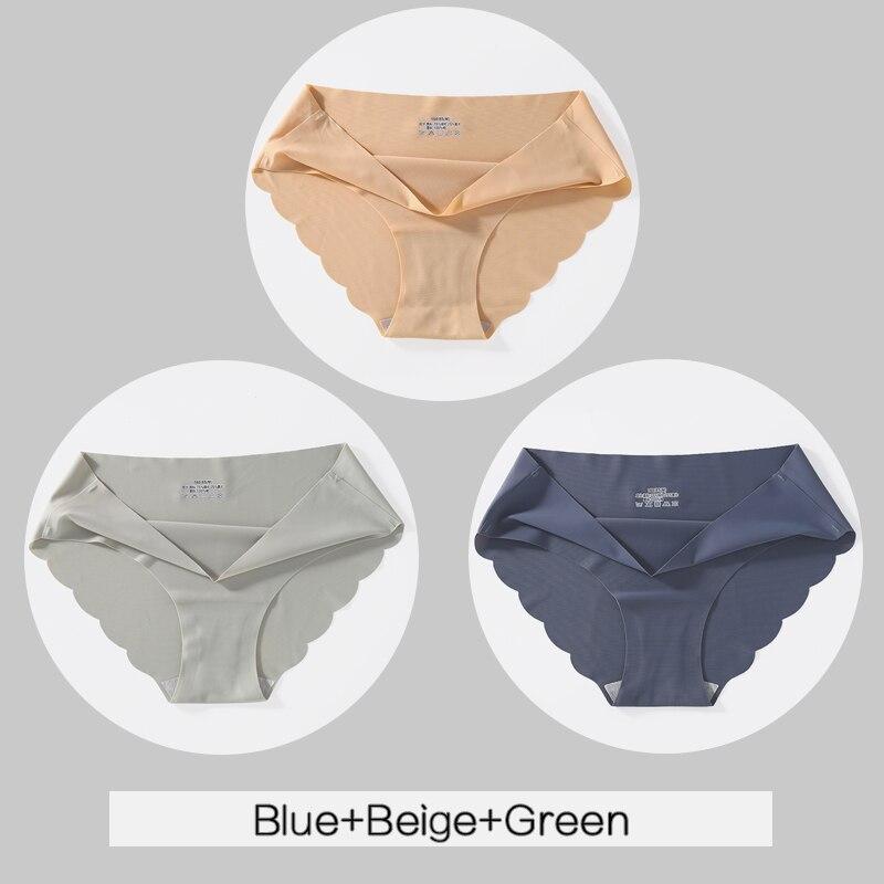 3Pcs Frauen Eis Seide Höschen M-XL Low-rise Briefs Komfortable Damen Nahtlose Unterwäsche Sexy Unterhosen Weibliche Dessous Dessous