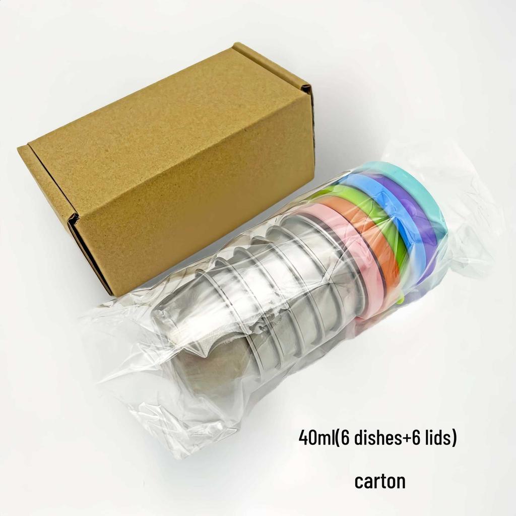 50/70ML Stainless Steel Sauce Cup with Silicone Lid - Leak-Proof Seasoning and Dipping Container