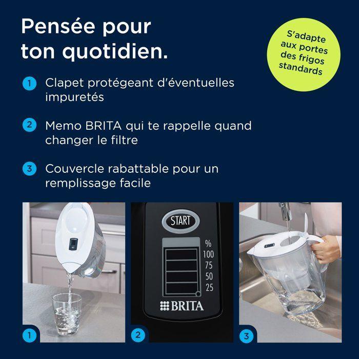Carafe filtrante BRITA - Marella Blanche - Capacité 2,4L dont 1,4L d'eau filtrée - 1 Cartouche Maxtra Pro All-In-1 incluse