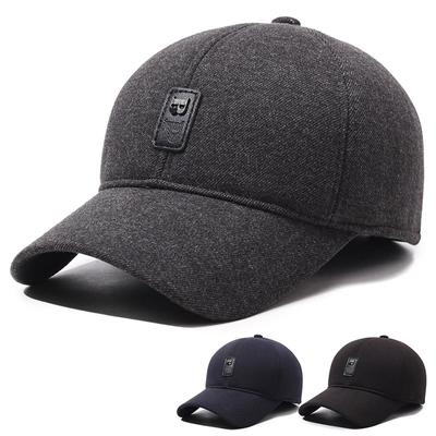 Men's Autumn Winter Baseball Cap Velvet Ear Protection Cap for Middle-Aged and Elderly Father Warm Hat
