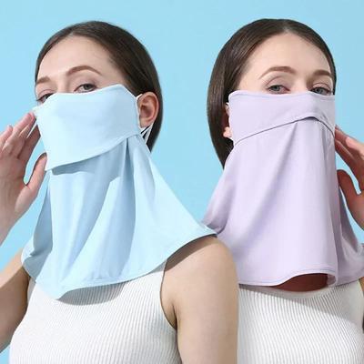 Velo Facial de Seda de Hielo Transpirable para Mujer a Prueba de Rayos UV Media Máscara con Cobertura para Ojos y Cuello Ideal para Protección Solar de Verano al Aire Libre