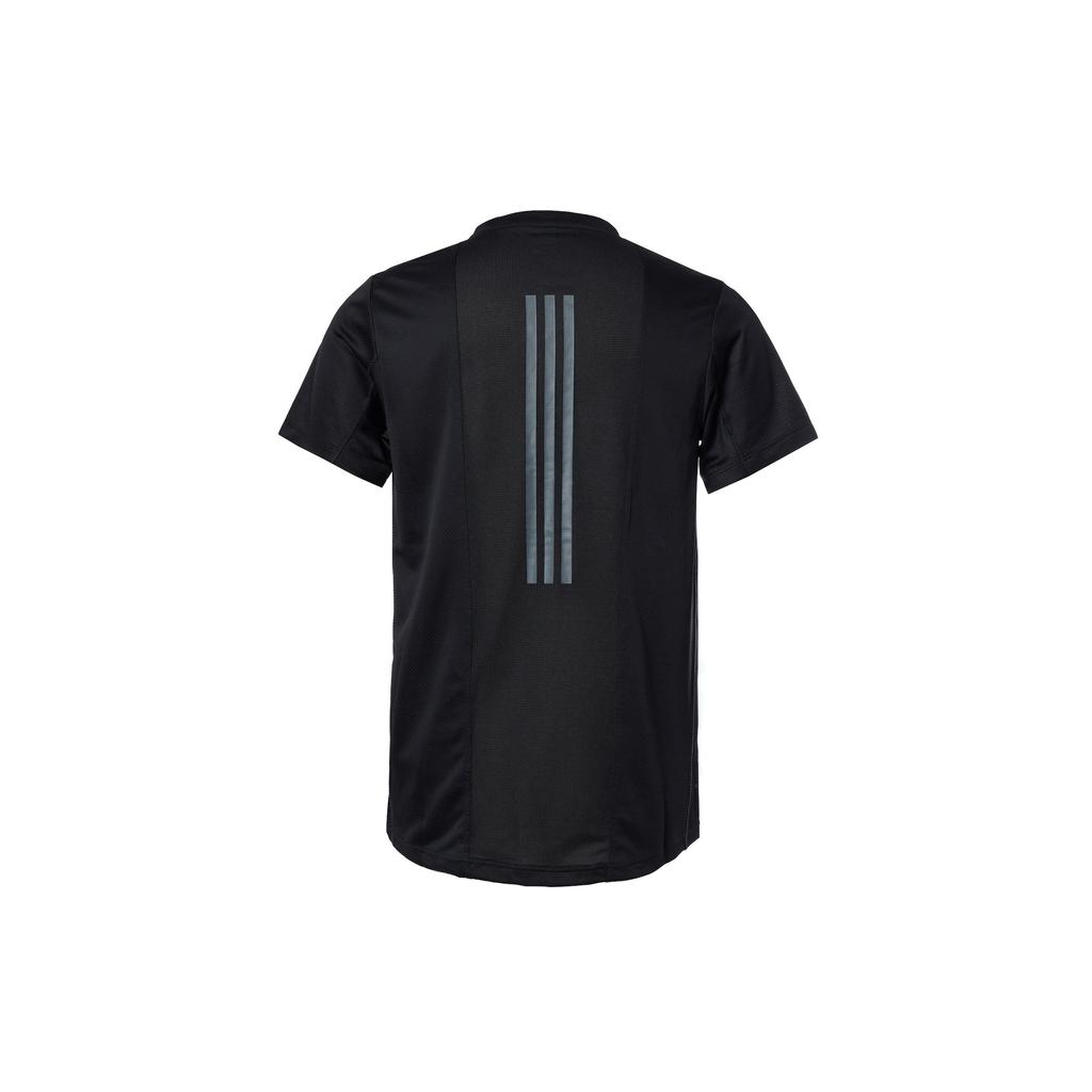 adidas T Shirts Men's Black Crew Neck Moderate Straight Fit FM2093