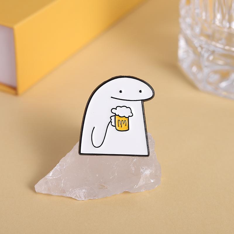 Spille in Smalto Animali Linea Fumetto Spille Personalizzate Animali che Bevono Birra Spille da Bavero Spille per Vestiti Gioielli Divertenti Regalo per Bambini Amici