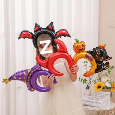 Halloween Ballon Kopfschmuck: Fledermaus-, Kürbis- & Schwarze Katze Stirnband für Kinder - Perfektes Geschenk für Schul- oder Einkaufszentrumaktivitäten