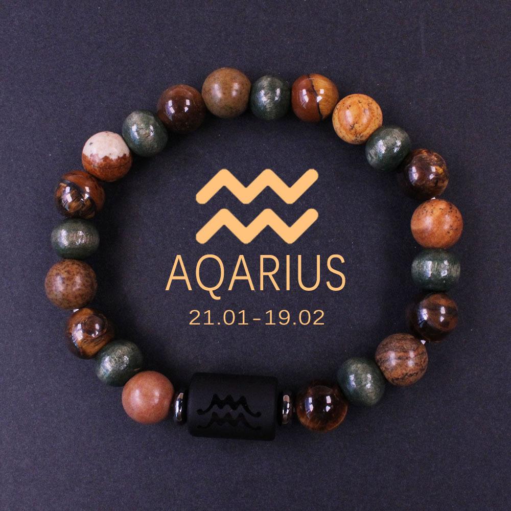 1PC Cosmic Planet Beaded Twelve Constellation Bracelet, Black Stone Twelve Constellation Beaded Bracelet