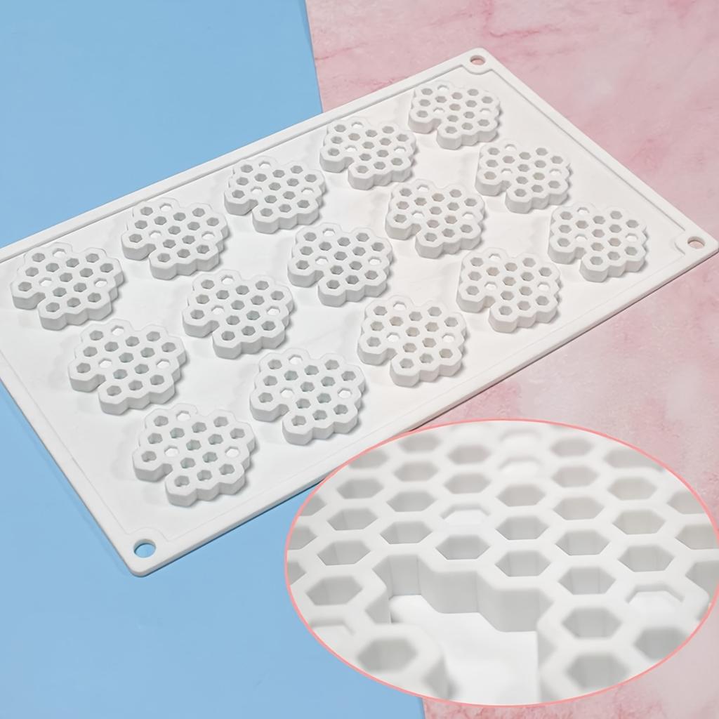 WTEMPO Honeycomb Bee Silicone Fondant Mold Non-Stick Heat-Resistant Mold for Chocolate Candy Cake Cupcakes Easy Release Clean Reusable Baking Supplies