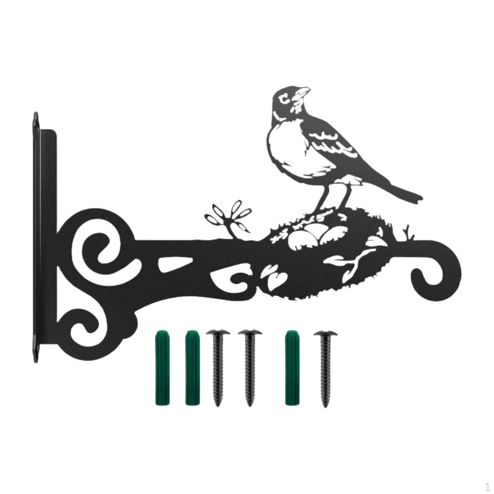 

Подвесная корзина для растений Железный кронштейн Силуэт животного Прочная с винтами Многофункциональная для балкона Bird