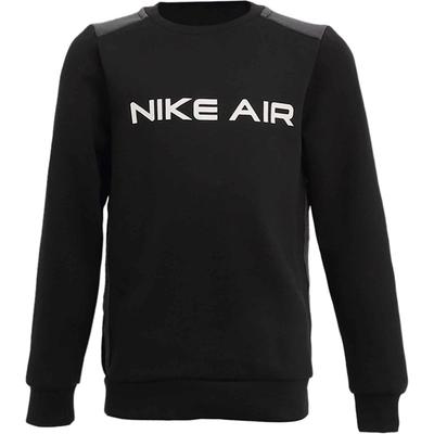 Nike Logo Baskılı Polar Astarlı Bisiklet Yaka Sweatshirt Çocuk Üst Siyah DA0703-010