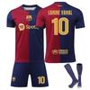 Barcelona Yamal Kids Soccer Jersey Blue Youth Athletic Sportswear Breathable Quick-Dry