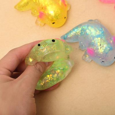 Mini Glitzer Salamander Quetschspielzeug Stressabbau Liegender Salamander Sensorisches Spielzeug Dekompression Klares Tier Fidget Spielzeug