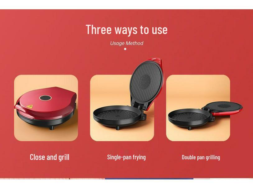 Electric Griddle with Double-Sided Heating: Extra Deep Grill, Barbecue Pot, Baking Pan, and Pancake Maker for Home Use