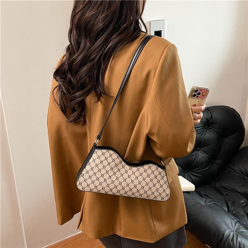 2025 New Summer Printing Trend Fashion Casual Retro Casual Simple Chain Underarm One Shoulder Small Square Women's Bag