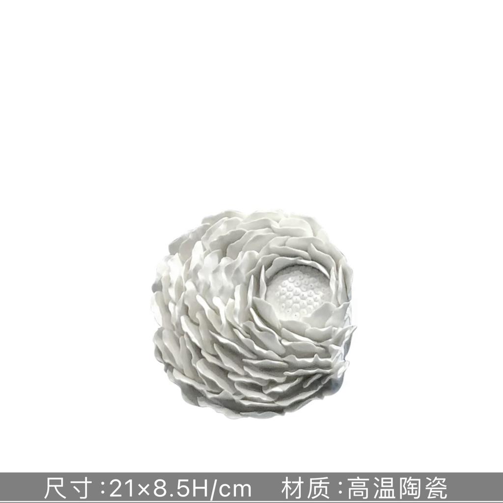 Ceramic Square White Flower Painting Creative Living Room Decoration Ceramic Petal Painting Interior Decoration Background Wall