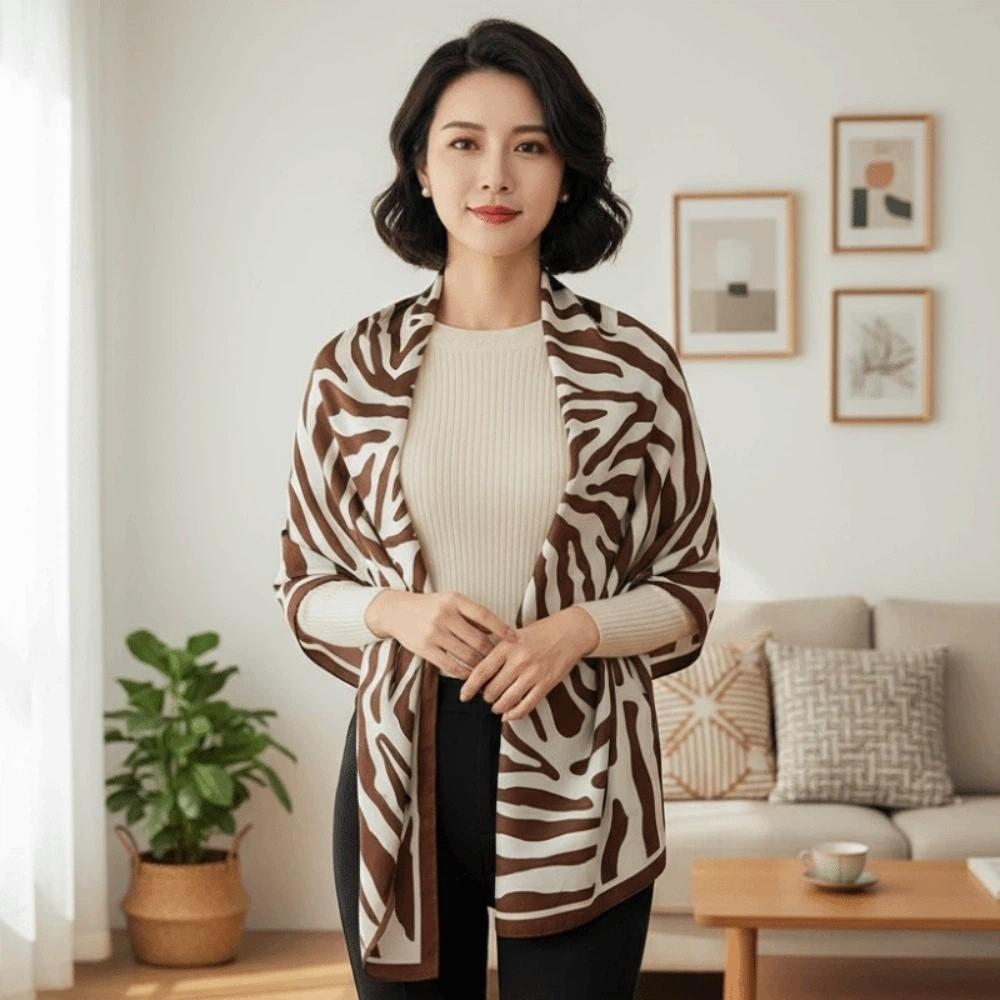 Patterned Shawl 90 CM Square Scarf Breathable Sunscreen Stripes Square Headscarf Personalized Design Lightweight