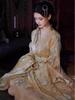Hanfu Women's Song Garden Dream: Warring States Robe, Wei Jin Style, with Heavy Embroidery and Golden Wide Sleeves
