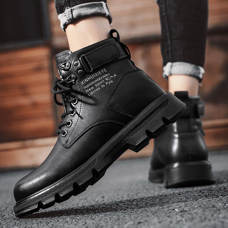 Mode Neue Motorrad- und Stiefeletten Wasserdichte Stiefel Herren Lederschuhe Herren Freizeitschuhe Bota Masculina Herren High-Top Modeschuhe