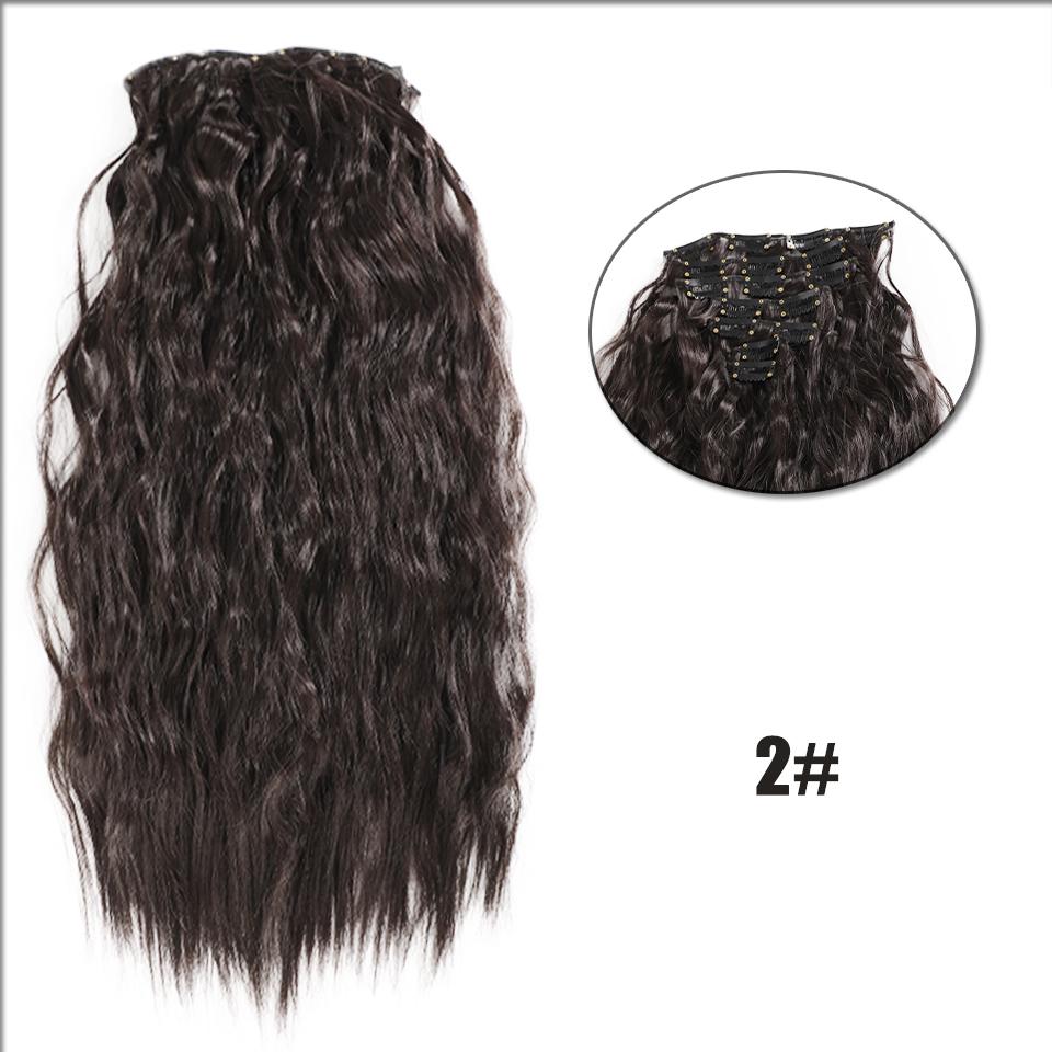 WTB Synthetic Wig 20 Inch 16 Clip Hair Extension Water Ripple Wig Set Of Seven Fluffy Heat-resistant Wig Clip Hair Extension Piece