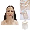 Fashion Rhinestone Decoration With Tassel Design Women Headwear Face Curtain For Nightclub Party And Performance