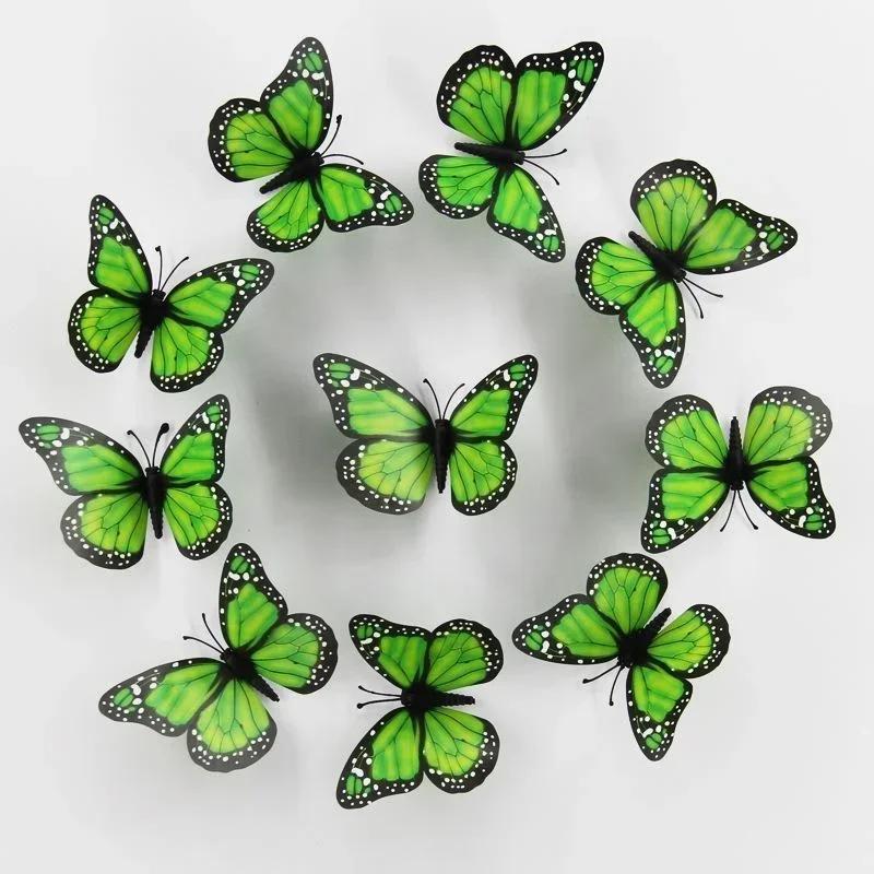 10 Pcs 4.72 In New Monarch Butterfly Decoration Stickers Butterflies For Crafts Artificial Wall 3D Home Decor