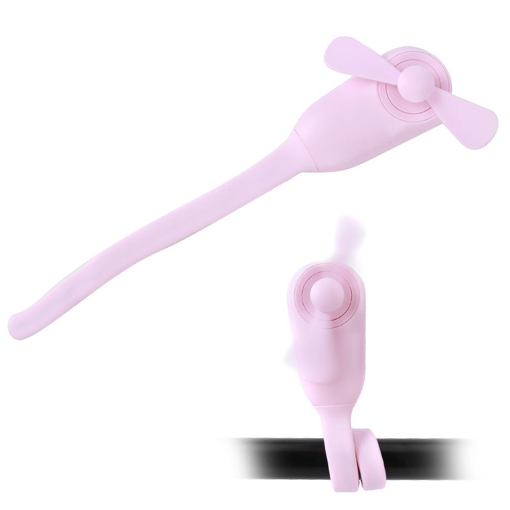 Esnek Mini Fan El Tipi Çok Fonksiyonlu Yaz Serinletici Bebek Arabası Araba Koltuğu Yatak Bisiklet Bilek Üzerine Sarılabilir Pembe