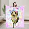Decora Meowl Soft Warm Blanket  Airplane Travel Plush Throw Blanket Aesthetic Outdoor Flannel Bedspread Sofa Bed Cover