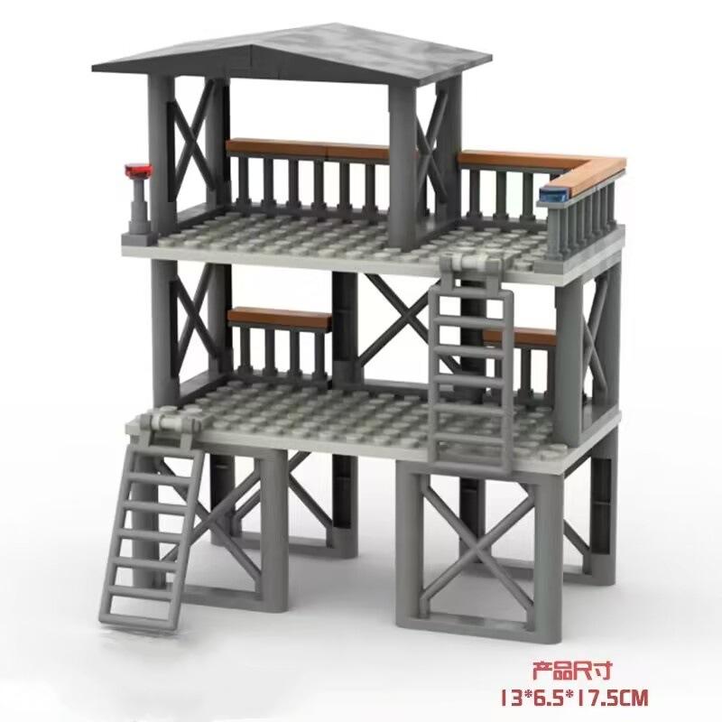 Military Series Sentry Tower Base Watchtower Prison Sentry Building Block Model Assembled Toy Compatible