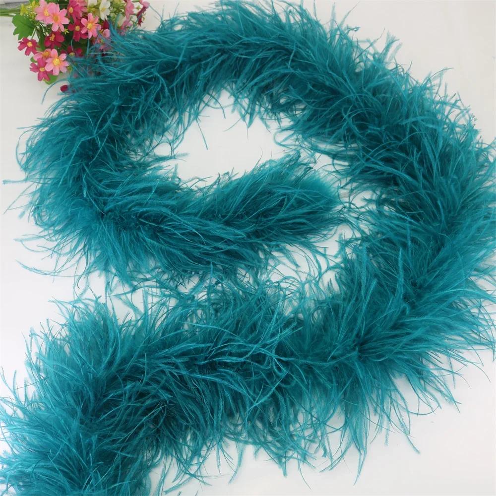 DIY 6 Layer Ostrich Feathers Boa Wedding Accessories Plumas De Faisan 2 Meters Clothing Plume Art and Craft Supplies Party Dresses