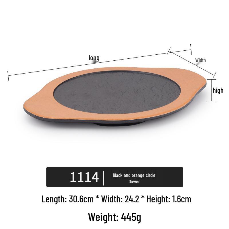 Creative Melamine Plate with Handle - Japanese Imitation Porcelain for Pizza, Steak, and Barbecue