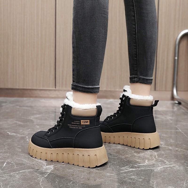 Winter casual fleece ankle boots increase cotton shoes warm women's shoes high top warm sports sneakers shoes C541