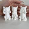 3D Printed Cat Figurine Kittens Hear Speak See No Evil Statue Miniature Cat Ornament Cat Lover Gift for Desk Shelf Cabinet Decoration