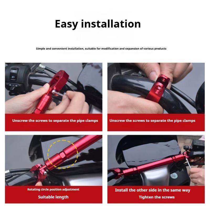 Motorcycle Expansion Bracket Adjustable Handle Expansion Stand Rod Horizontal Bar Motorbike Extension Rod for Motorbike Scooter