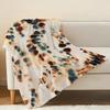 Soft Warm Flannel Blanket, Simple Plain Tie-Dye Style, Skin-Friendly Cozy Throw for Home, Christmas & Halloween