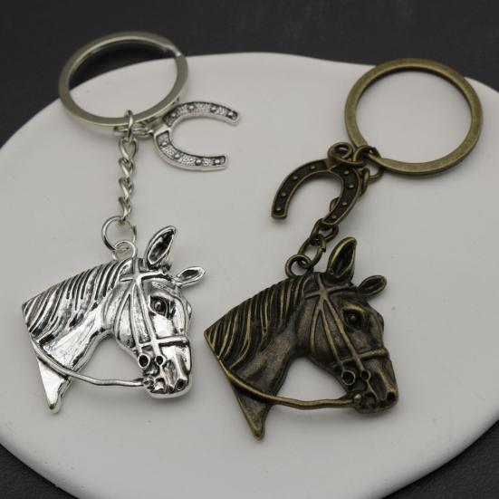 Horse Head Keychain Smooth Touch Key Holder Backpacks Wallets Key Chain Decorative Pendant Key Accessory