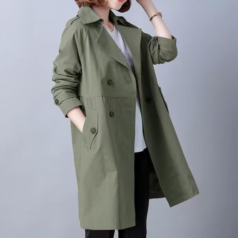 Spring and Autumn Medium and Long Trench Coat Women's Autumn Clothing New Korean Version Loose Temperament Coat Autumn Fashion Women's Clothing