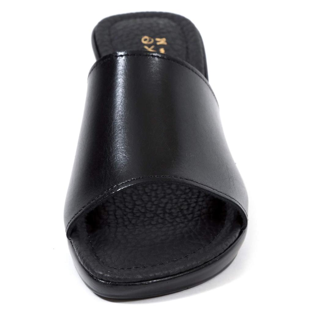 Akiriko Echtleder-Sandalen, Hergestellt in Japan, Keilsohle, Einzelriemen, Memory-Foam-Polsterung, Schwarz, Größe LL