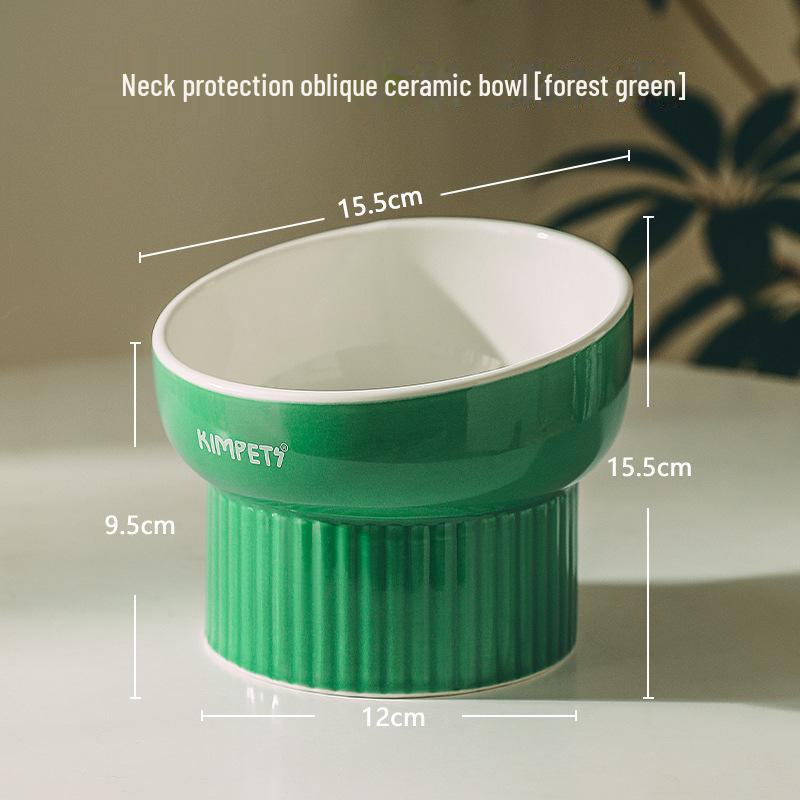 

Керамическая миска для кошек и собак с высокими ножками и защитой шеи от наклона High-legged Ceramic Bowl