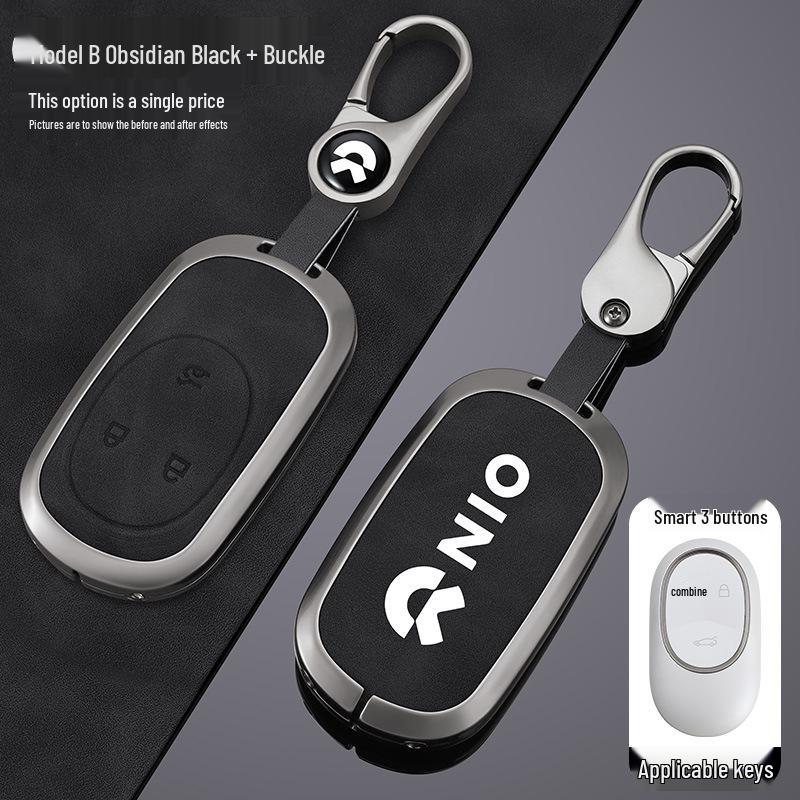 Genuine Leather Car Key Case for Nio ET5, ES6, ET5T, ET7, ES8, EC6, ES7, EC7 (2023 Model)