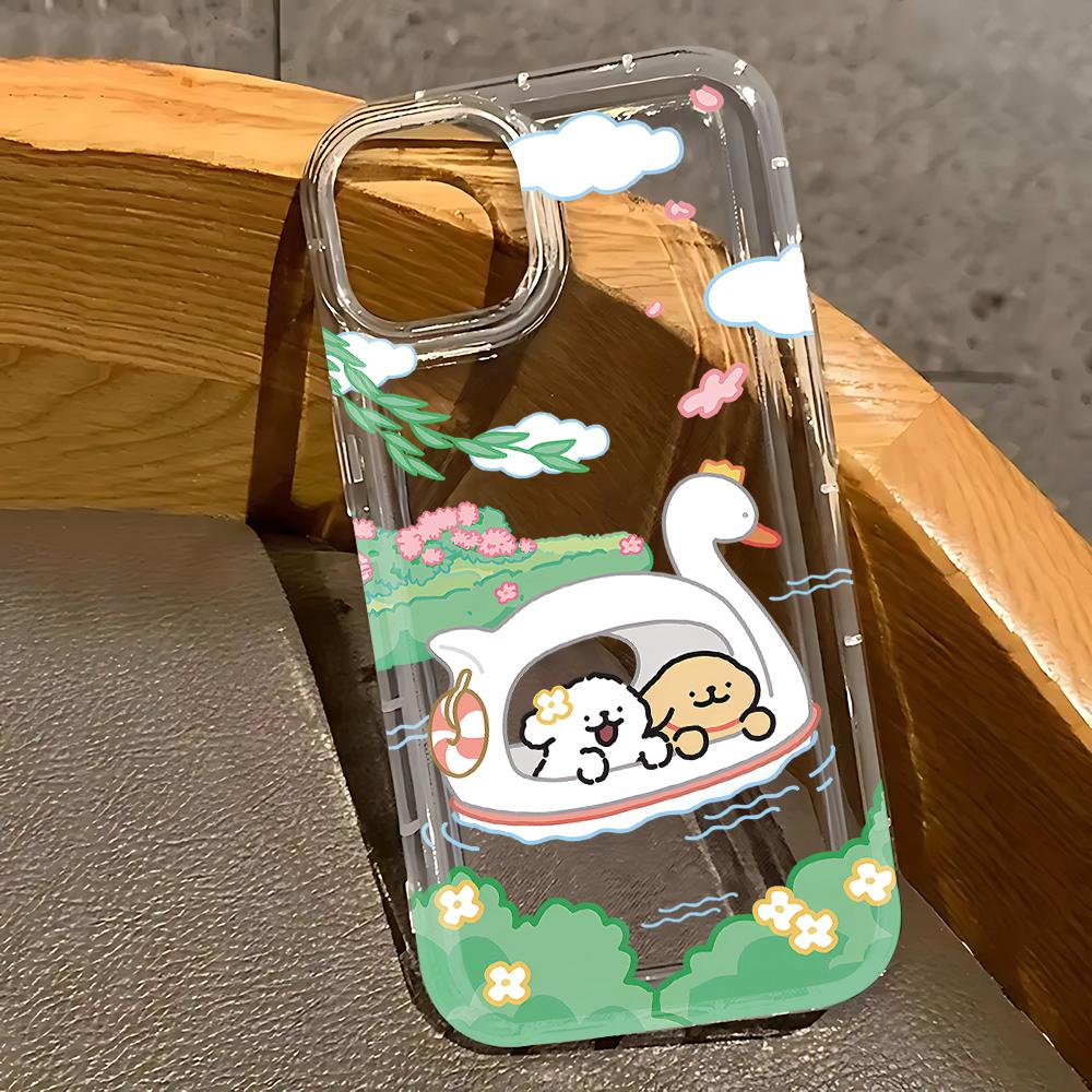 Lovely Line Puppy Cartoon Cute Dog Phone Case for Xiaomi Redmi 12C 10 10C 9 9A 9C 9T Note 13 12 11 Pro Plus 4G 5G Clear Cover