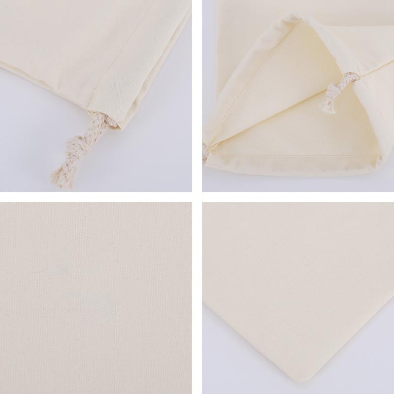 Sacchetto Portaoggetti con Coulisse in Cotone Sacchetti di Tela Bianca per Caramelle Confezione Regalo Pochette Riutilizzabile Organizza Oggetti Vari per la Casa Sacchi Antipolvere