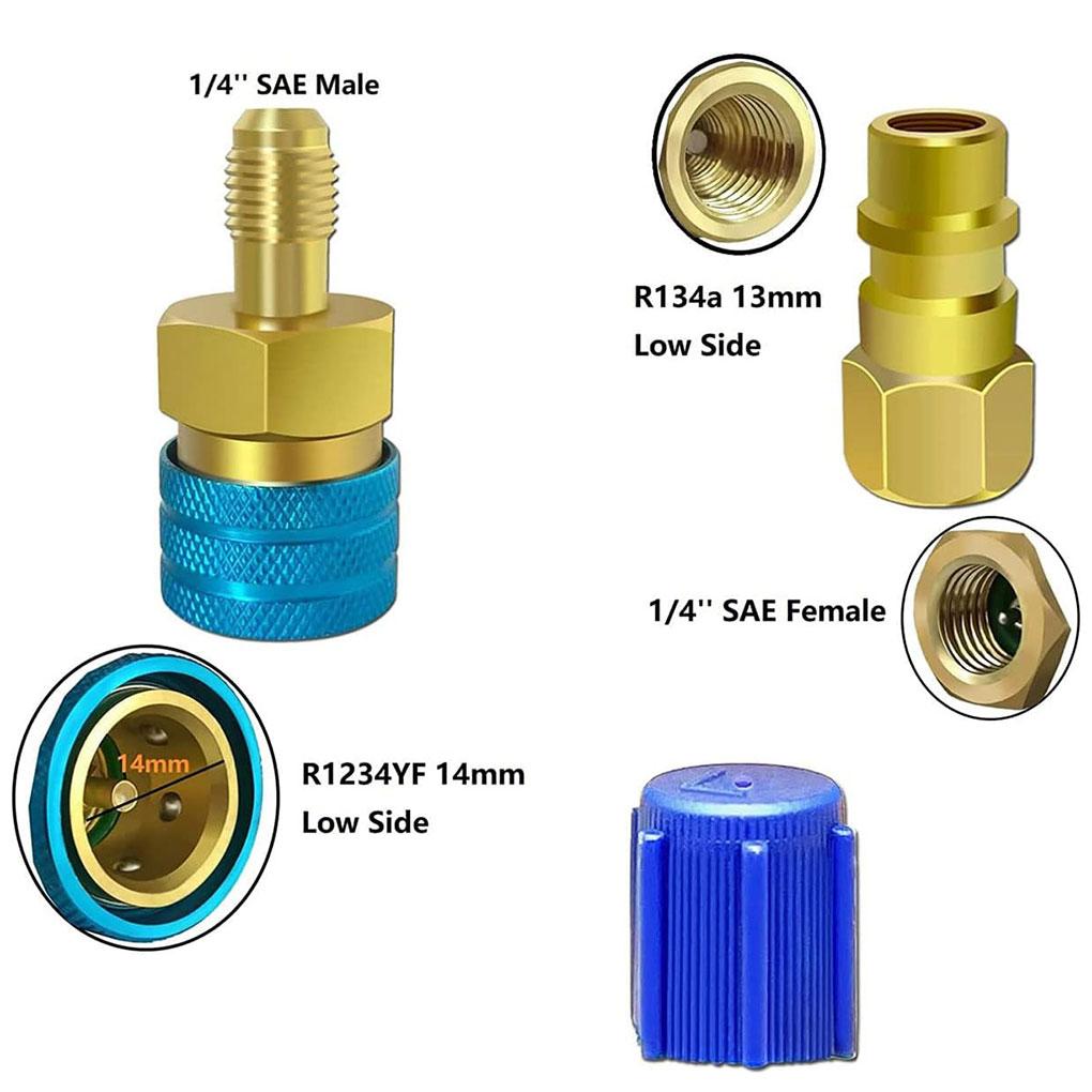 Thread 14 Male SAE Quick Fitting Coupler For R1234YF Conversion Not R134a Canisters Adapter Quick Fitting R1234YF To Set 3